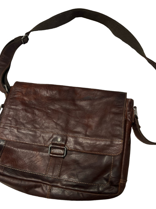 Dark Brown Leather Messenger Men's Bag