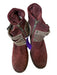 Free Bird Shoe Size 8 Maroon & Gray Suede Block Heel Side Zip Booties Maroon & Gray / 8