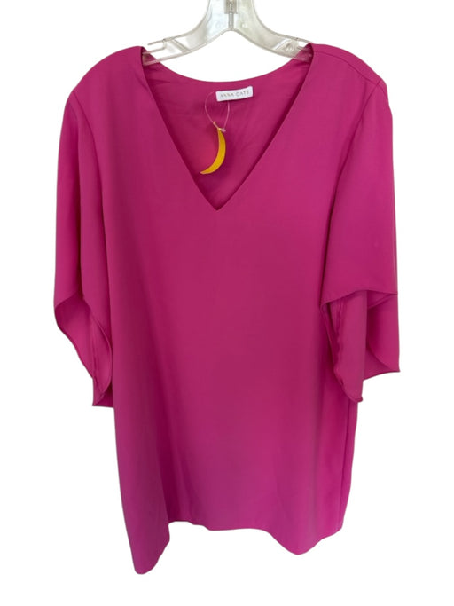 Anna Cate Size Est M Pink Polyester Batwing V Neck Dress Pink / Est M