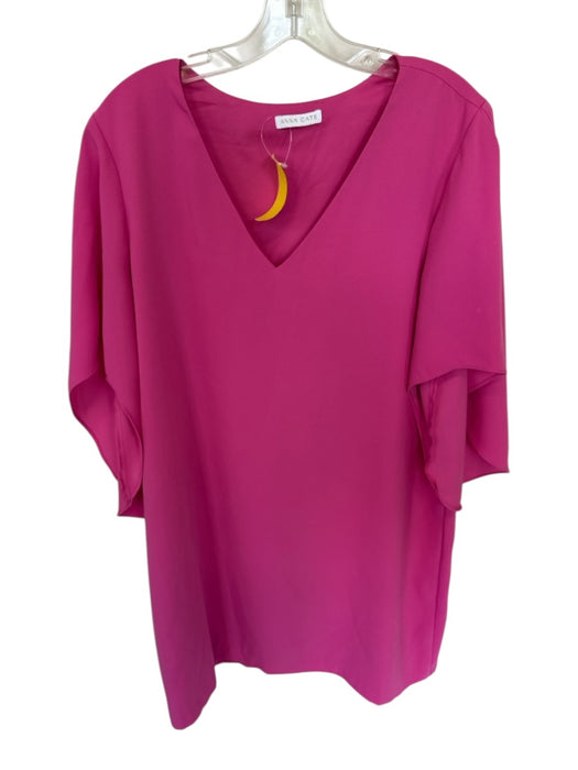 Anna Cate Size Est M Pink Polyester Batwing V Neck Dress Pink / Est M