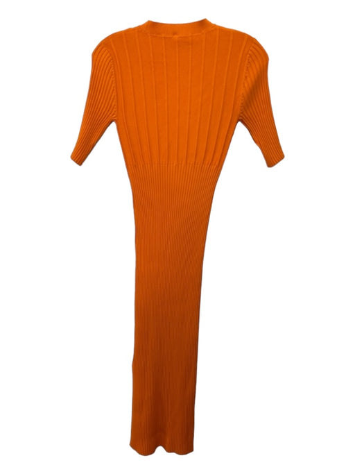 Frame Size XS Orange Viscose Blend Ribbed Round Neck Short Sleeve Dress Orange / XS