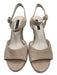 Alice + Olivia Shoe Size 38 Beige Suede & Raffia open toe Ankle Strap Wedges Beige / 38