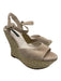 Alice + Olivia Shoe Size 38 Beige Suede & Raffia open toe Ankle Strap Wedges Beige / 38