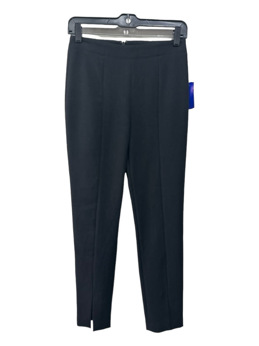 Tibi Size XS/S Black Polyester Blend Ankle Slit Front Seam Back Zip Pants Black / XS/S