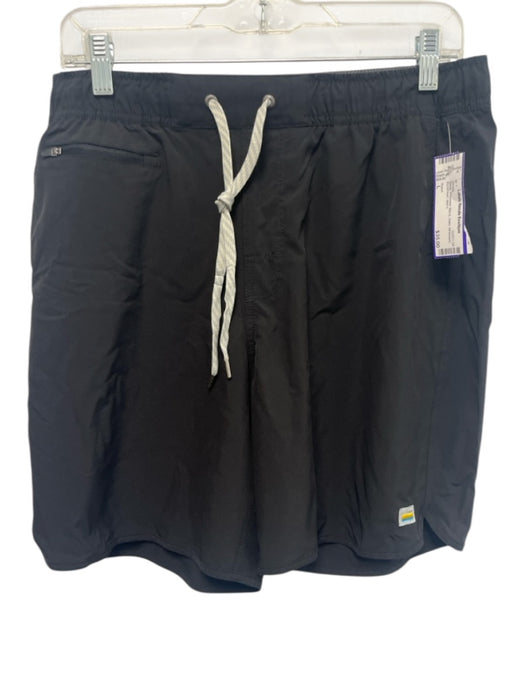 Vuori Size L Black Polyester Blend Solid Athleisure Men's Shorts Black / L