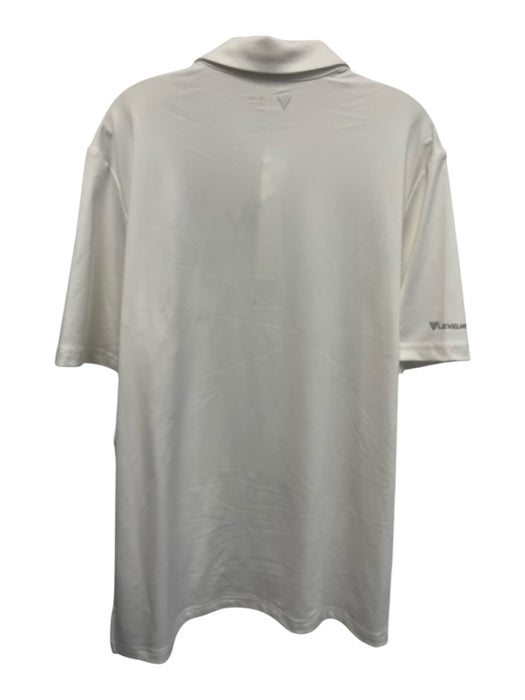 Levelwear NWT Size XL White & Gray Polyester Polo Men's Short Sleeve White & Gray / XL