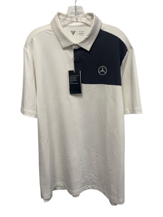 Levelwear NWT Size XL White & Gray Polyester Polo Men's Short Sleeve White & Gray / XL