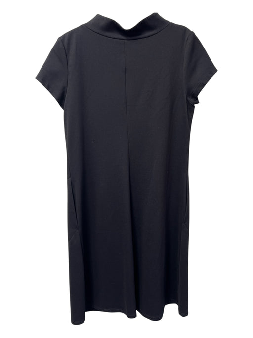 Sara Campbell Size S Black Rayon Blend Cap Sleeve High Neck Stitch Detail Dress Black / S