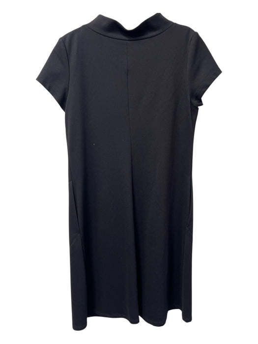 Sara Campbell Size S Black Rayon Blend Cap Sleeve High Neck Stitch Detail Dress Black / S