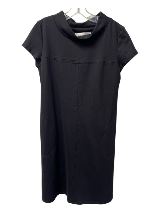 Sara Campbell Size S Black Rayon Blend Cap Sleeve High Neck Stitch Detail Dress Black / S