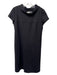 Sara Campbell Size S Black Rayon Blend Cap Sleeve High Neck Stitch Detail Dress Black / S