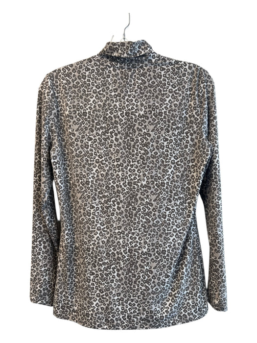 J. McLaughlin Size S Brown Polyester Long Sleeve Cheetah Print Turtleneck Top Brown / S
