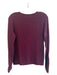 J. McLaughlin Size S Burgundy Cotton Long Sleeve Gold detail Round Neck Top Burgundy / S