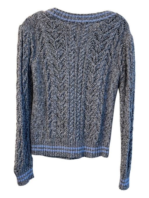 Tyler Boe Size XS Blue Multi Cotton Knit Long Sleeve Scoop Neck Sweater Blue Multi / XS