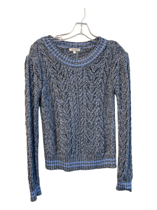 Tyler Boe Size XS Blue Multi Cotton Knit Long Sleeve Scoop Neck Sweater Blue Multi / XS