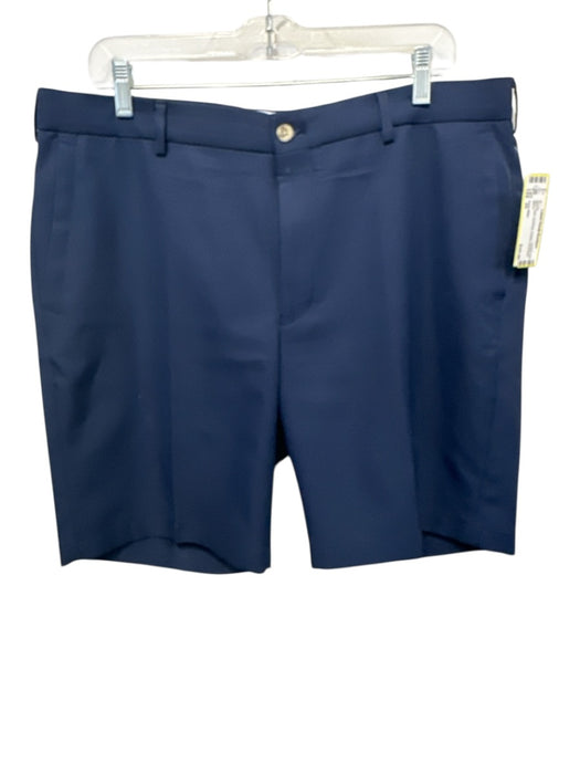 Peter Millar Size 35 Blue Synthetic Solid Khakis Men's Shorts Blue / 35