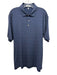 Peter Millar Size L Blue & White Synthetic Striped Polo Men's Short Sleeve Blue & White / L