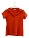 Jude Connally Size S Orange Nylon Short Sleeve V Neck Collar Ruffle Detail Top Orange / S