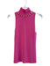 Flora Bea Size S Pink Rayon Sleeveless solid color Pearl detail High Neck Top Pink / S