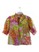 Flora Bea Size S Green & Multi Cotton 3/4 Sleeve Abstract Print high neck Top Green & Multi / S