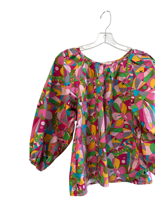 Flora Bea Size XS Pink & Multi Cotton Balloon Sleeve Shapes Key hole Top Pink & Multi / XS