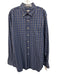 Peter Millar Size L Blue & Beige Cotton Plaid Button Up Men's Long Sleeve Shirt Blue & Beige / L