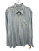 Peter Millar Size L White, Blue, & Brown Print Cotton Plaid Long Sleeve Shirt White, Blue, & Brown Print / L