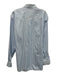 Peter Millar Size L White & Blue Cotton Grid Button Up Men's Long Sleeve Shirt White & Blue / L