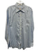 Peter Millar Size L White & Blue Cotton Grid Button Up Men's Long Sleeve Shirt White & Blue / L