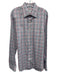 Peter Millar Size L Blue & Red Cotton Blend Plaid Button Up Long Sleeve Shirt Blue & Red / L