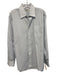 H Stockton Size 16.5 White & Blue Cotton Striped Button Up Long Sleeve Shirt White & Blue / 16.5
