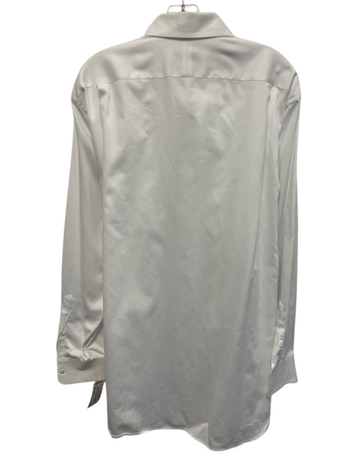 H Stockton Size 16.5 White Cotton Solid Button Up Men's Long Sleeve Shirt White / 16.5
