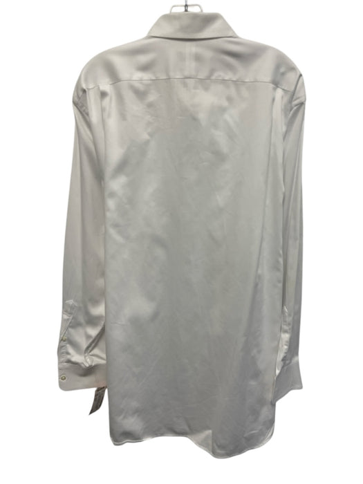 H Stockton Size 16.5 White Cotton Solid Button Up Men's Long Sleeve Shirt White / 16.5