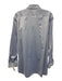 H Stockton Size 16.5 Blue Cotton Solid Button Up Spread Collar Long Sleeve Shirt Blue / 16.5