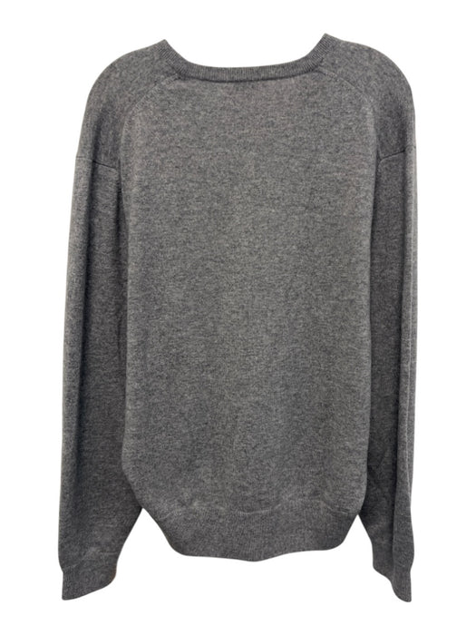 Peter Millar Size L Gray Cashmere Solid V Neck Men's Sweater Gray / L