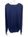 Peter Millar Size L Navy Blue Silk Blend Solid V Neck Men's Sweater Navy Blue / L