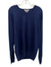 Peter Millar Size L Navy Blue Silk Blend Solid V Neck Men's Sweater Navy Blue / L