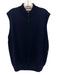 Peter Millar Size L Navy Blue Merino Wool Solid Quarter Zip Vest Men's Sweater Navy Blue / L