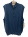 Peter Millar Size L Aqua Blue Merino Wool Solid Quarter Zip Vest Men's Sweater Aqua Blue / L