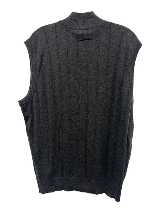 Peter Millar Size L Gray Wool Blend Ribbed Zip UP Vest Men's Sweater Gray / L