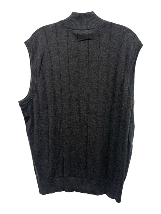 Peter Millar Size L Gray Wool Blend Ribbed Zip UP Vest Men's Sweater Gray / L