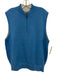 Peter Millar Size M Blue Cashmere Solid Quarter Zip Vest Men's Sweater Blue / M