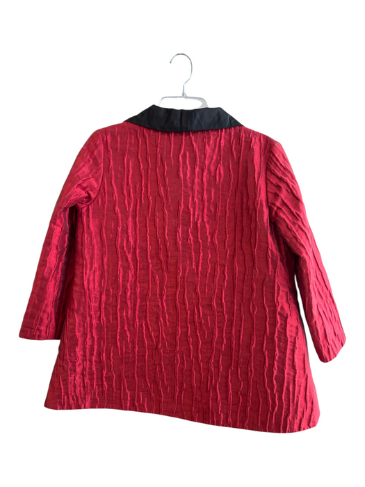 Grace Chuang Size XS Red Nylon Blend Solid Color Texture No Clasp Coat Red / XS