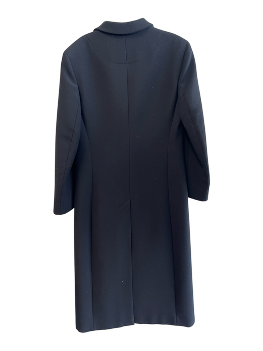 Armani Collezioni Size 4 Black Wool & Viscose Solid Color Full Length Coat Black / 4