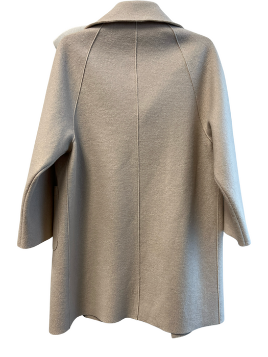 Herno Size 38 Beige 100% Virgin Wool Snaps Patch Pockets Knee Length Jacket Beige / 38