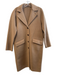 J. McLaughlin Size XS Tan 100% Wool Stich detail 4 Button Front Trench Jacket Tan / XS