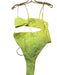 For Love & Lemons Size S Lime Green Polyester Rhinestone Side Cut Outs Bodysuit Lime Green / S