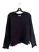 Yakira Bella Size XL Black Acrylic & Polyester Round Neck Long Sleeve Fringe Top Black / XL