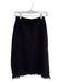 Yakira Bella Size L Black Polyester & Acrylic Below the Knee Fringe Pencil Skirt Black / L