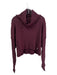 Free People Movement Size S Merlot Cotton Turtle Neck Long Sleeve Ribbed Top Merlot / S